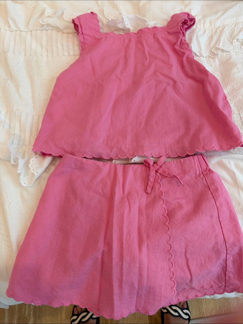 Crewcuts Girls Pink Scalloped Tank & Skirt Set